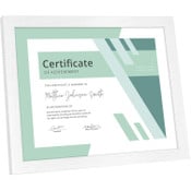 Wholesale - 12pk 8.5X11" WHITE WOODGRAIN FRAME C/P 1, UPC: 044021659380